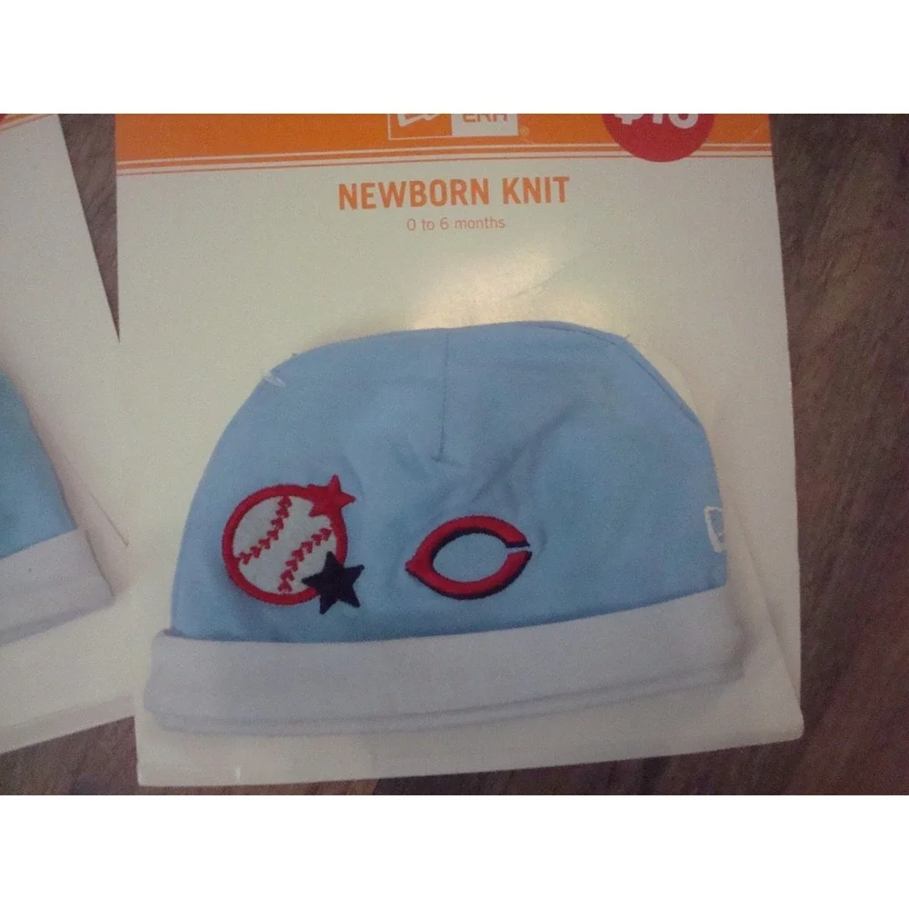 2PC‎ LOT CAP BABY CINCINNATI REDS HAT BEANIE KNIT DEADSTOCK  VINTAGE TT3